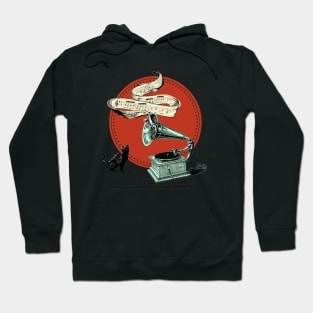 The Cat and the Song (Red Circle) Hoodie
